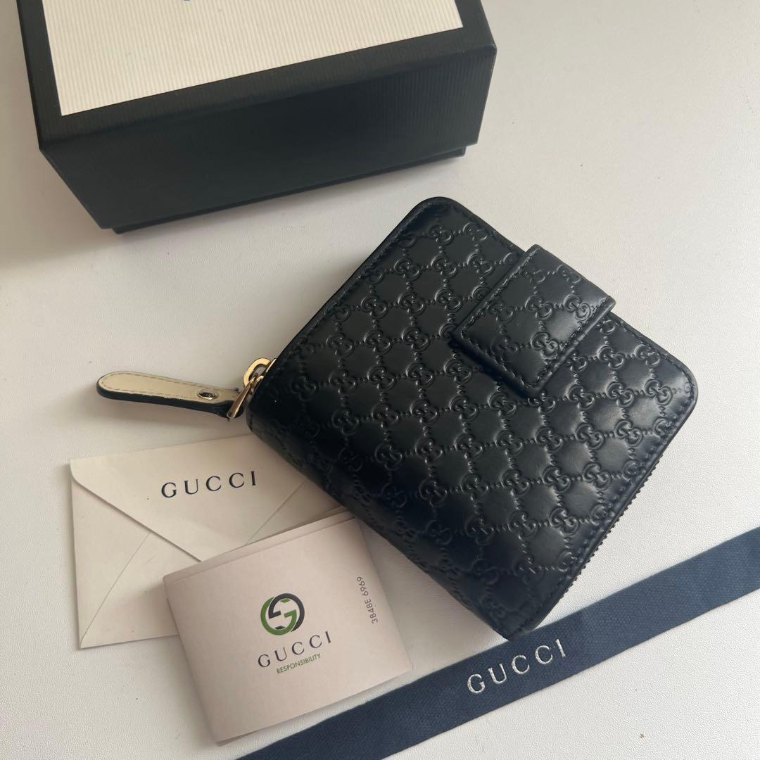15 美品 GUCCI グッチ マイクロシマ 2つ折り財布