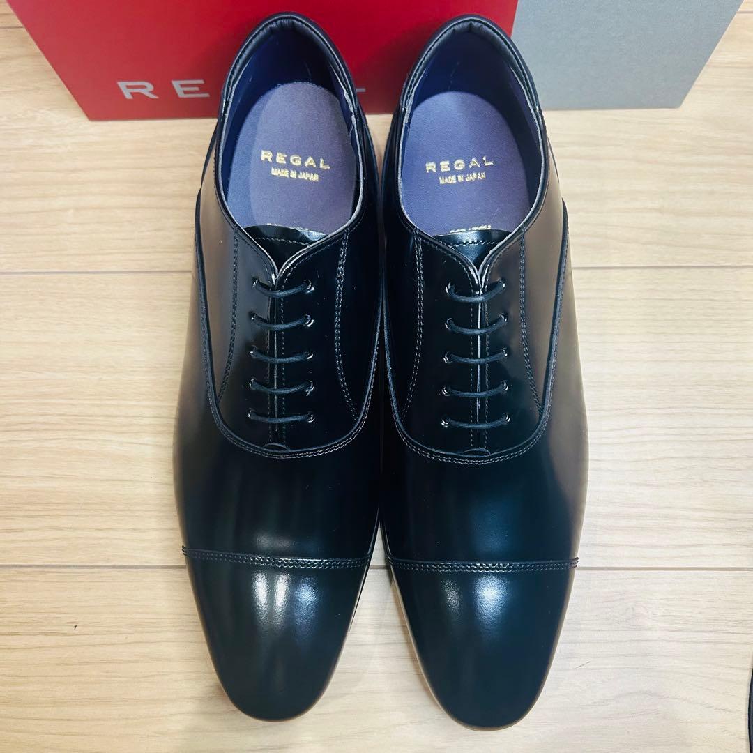 【新品】REGAL リーガル 31TR 内羽根 ストレートチップ 黒 25cm