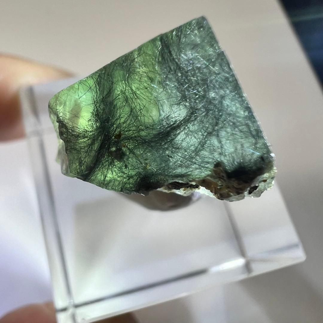 ヤオガンシャン⭐︎ラビットヘアーフローライト⭐︎「萌葱色」