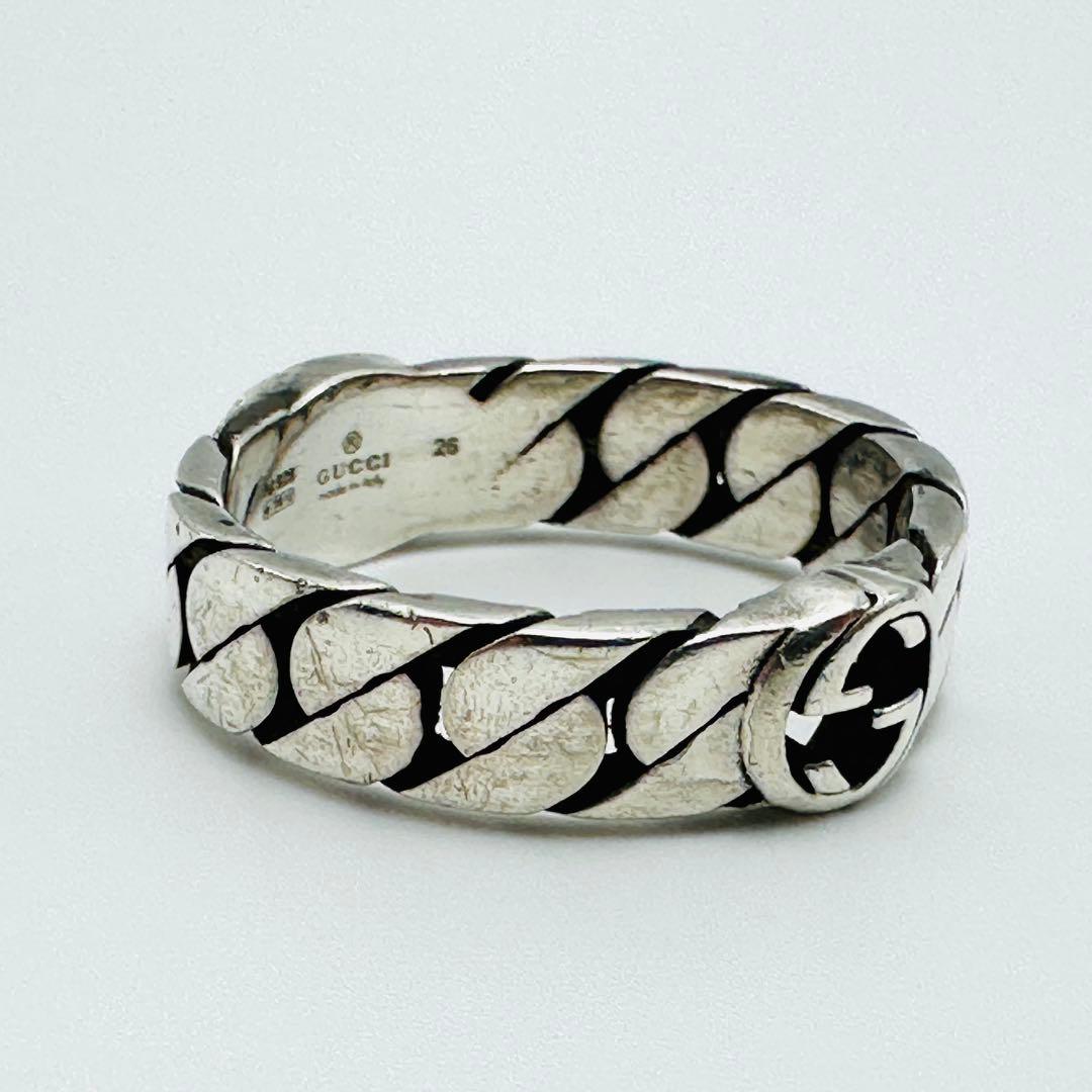GUCCI インターロッキング　喜平　シルバーリング　刻印26 Ag925