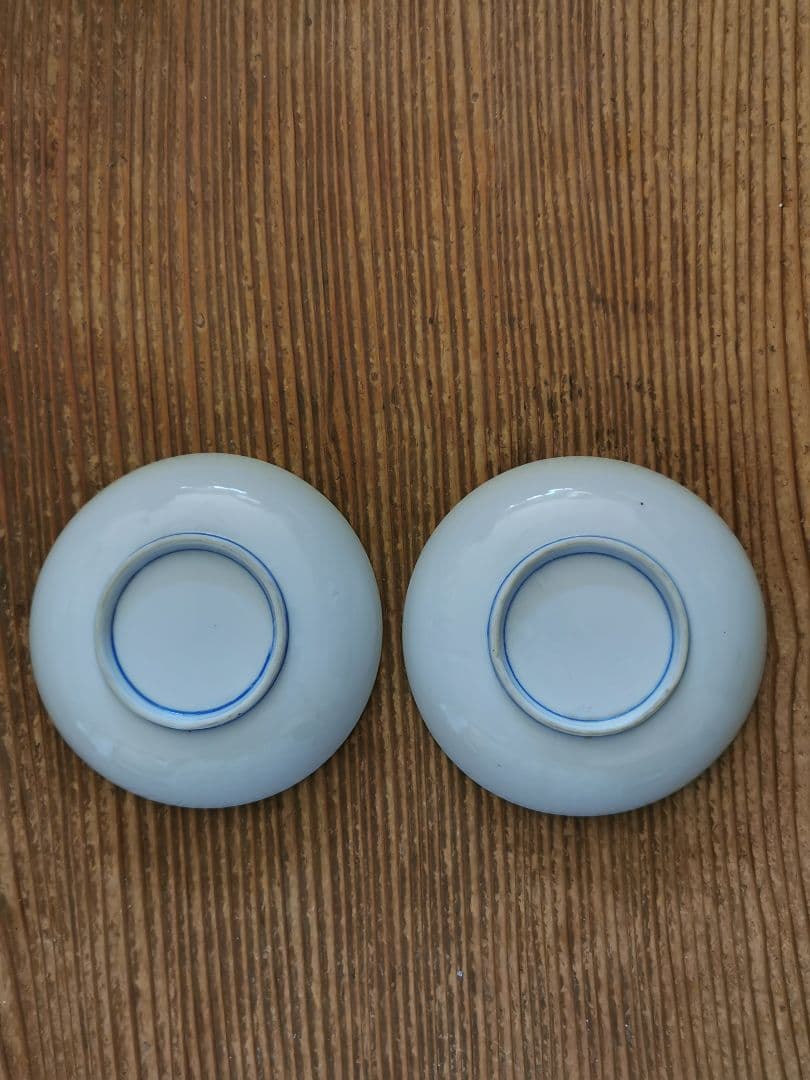 白磁青花 青絵 ダミエ線描 変わり市松花紋 汕頭レース風 ≒13㎝2