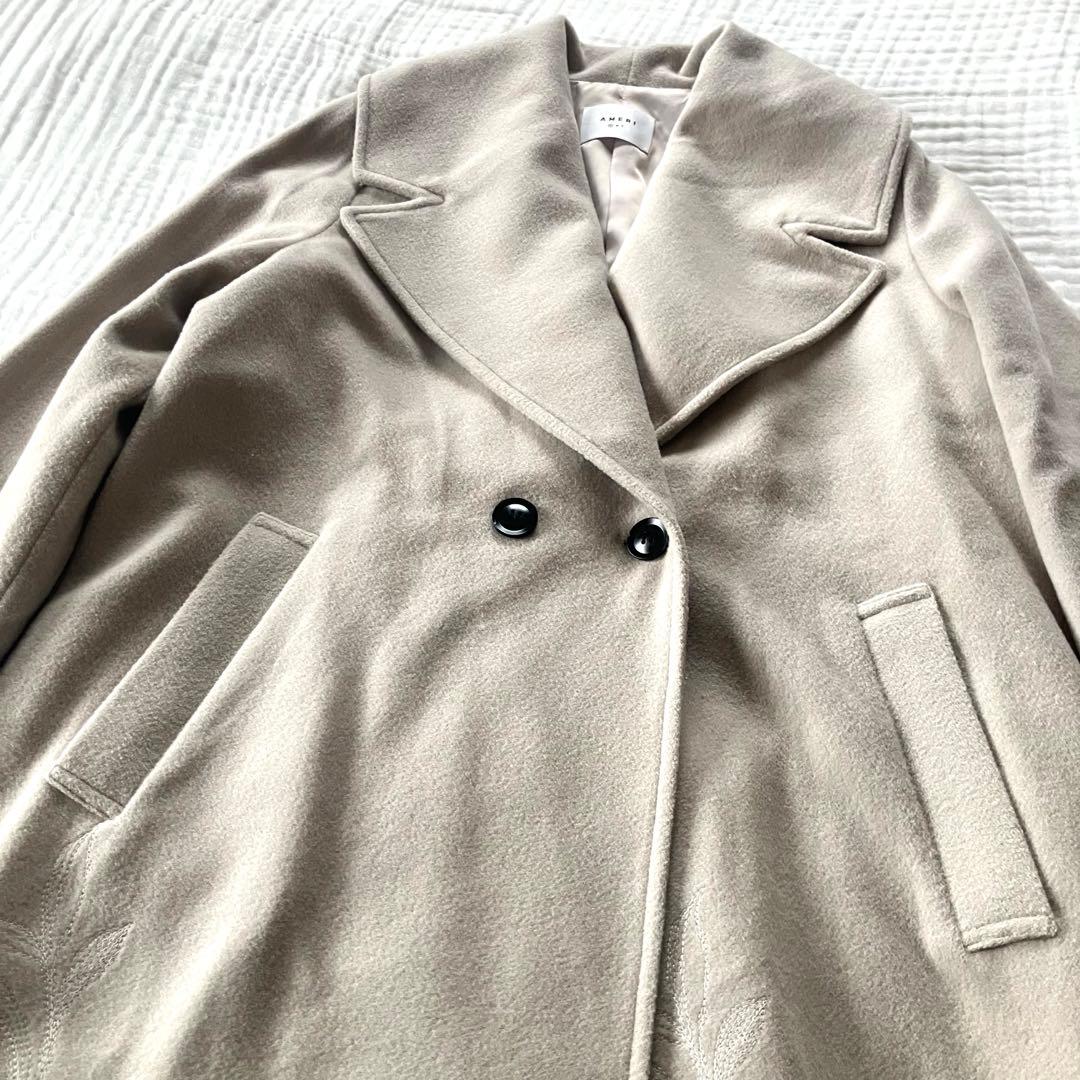 AMERI VINTAGE EMBROIDERY BIG COLLAR COAT