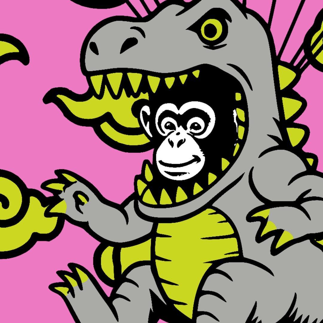 MONKEY MARK ダイノ・パラシュート猿 グラフィックアート A1サイズ