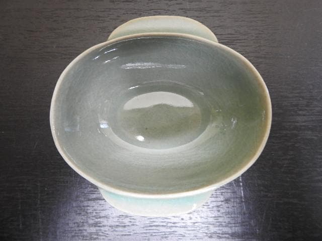 青磁盃　柳海剛　共箱　MA37