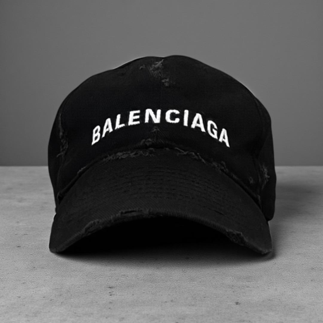 バレンシアガ キャップ ダメージ加工 ブラック ロゴ 帽子 BALENCIAGA
