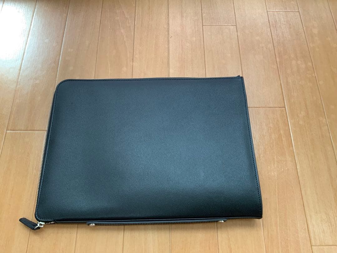 【美品】　ポーター フラックス クラッチバッグ レザー ロゴ 大容量 A4可 黒