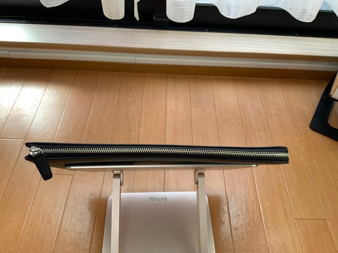 【美品】　ポーター フラックス クラッチバッグ レザー ロゴ 大容量 A4可 黒