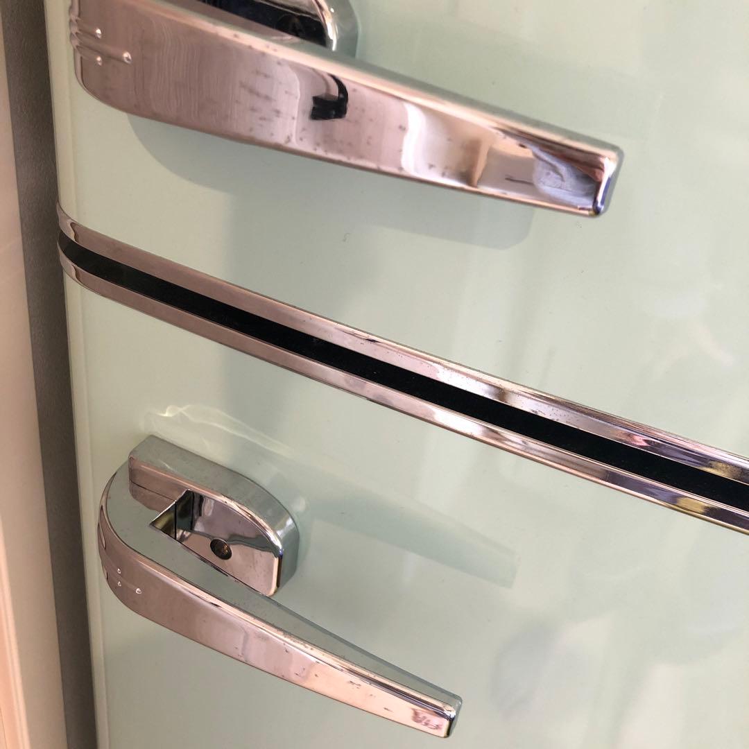 アイリスプラザ 114Lレトロ冷凍冷蔵庫 PRR-122D-LGライトグリーン色