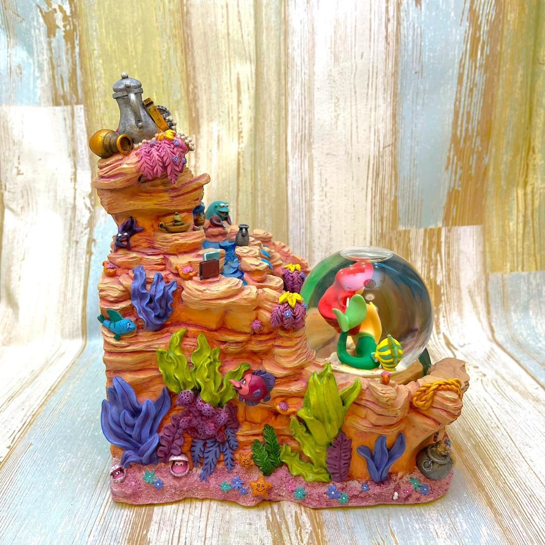 レア★リトル・マーメイド アリエル セバスチャン 噴水 スノーグローブ