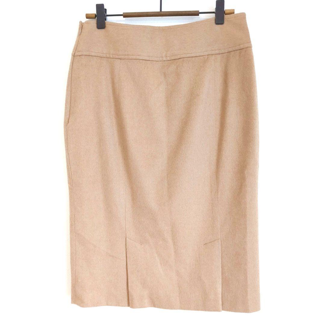 ラルフローレン　タイトスカート　膝丈　毛　絹　秋　冬　洋革　カジュアル