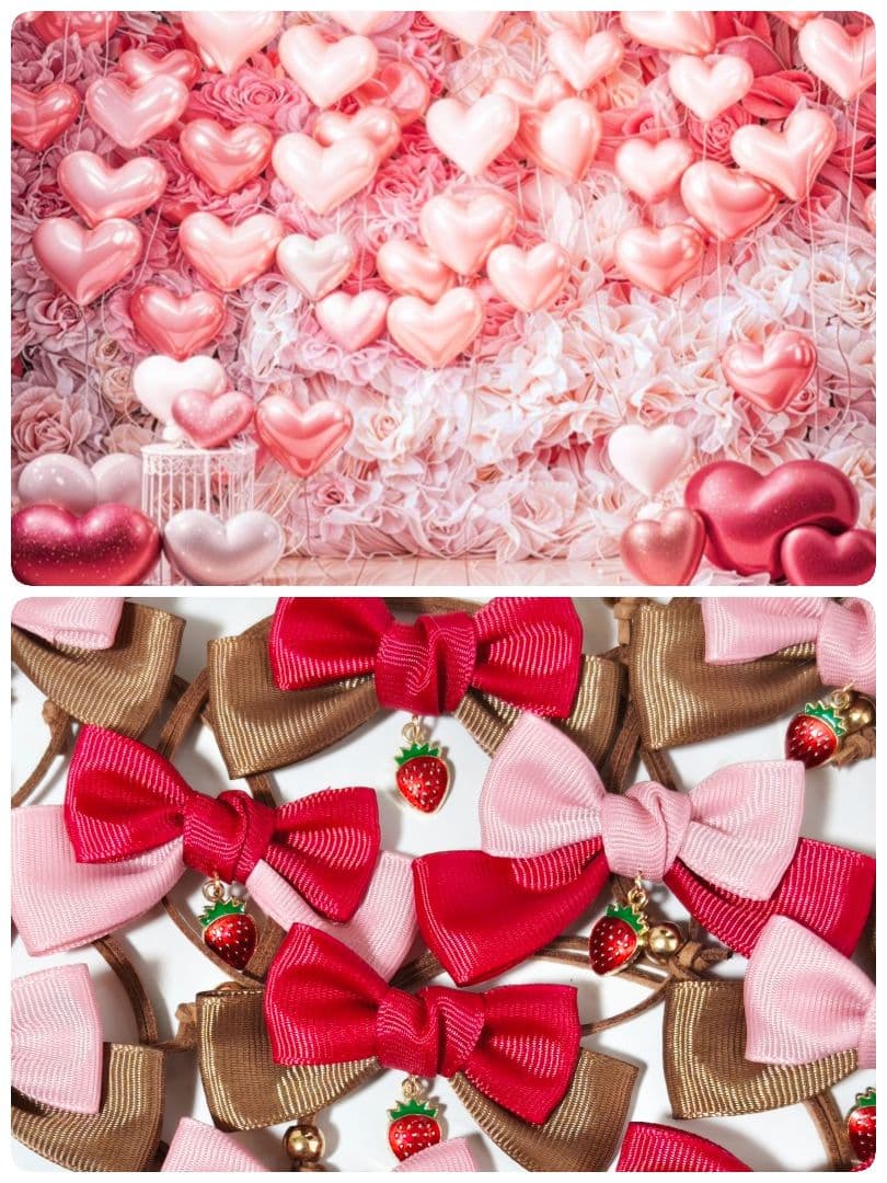 業務用トリミングチョーカー リボン バレンタイン 苺 イチゴチョコ 2月