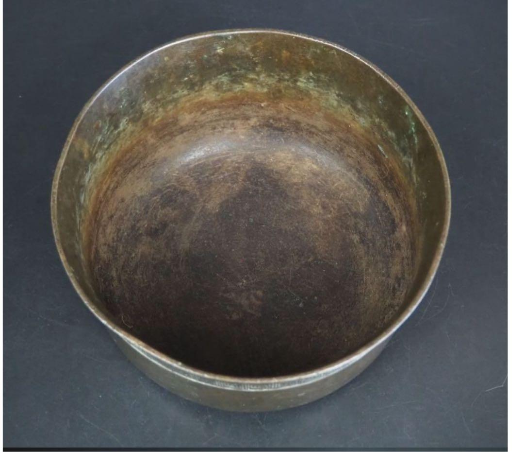 送料無料 江戸時代 砂張り 古銅建水 煎茶道具 検/銀瓶鉄瓶茶托