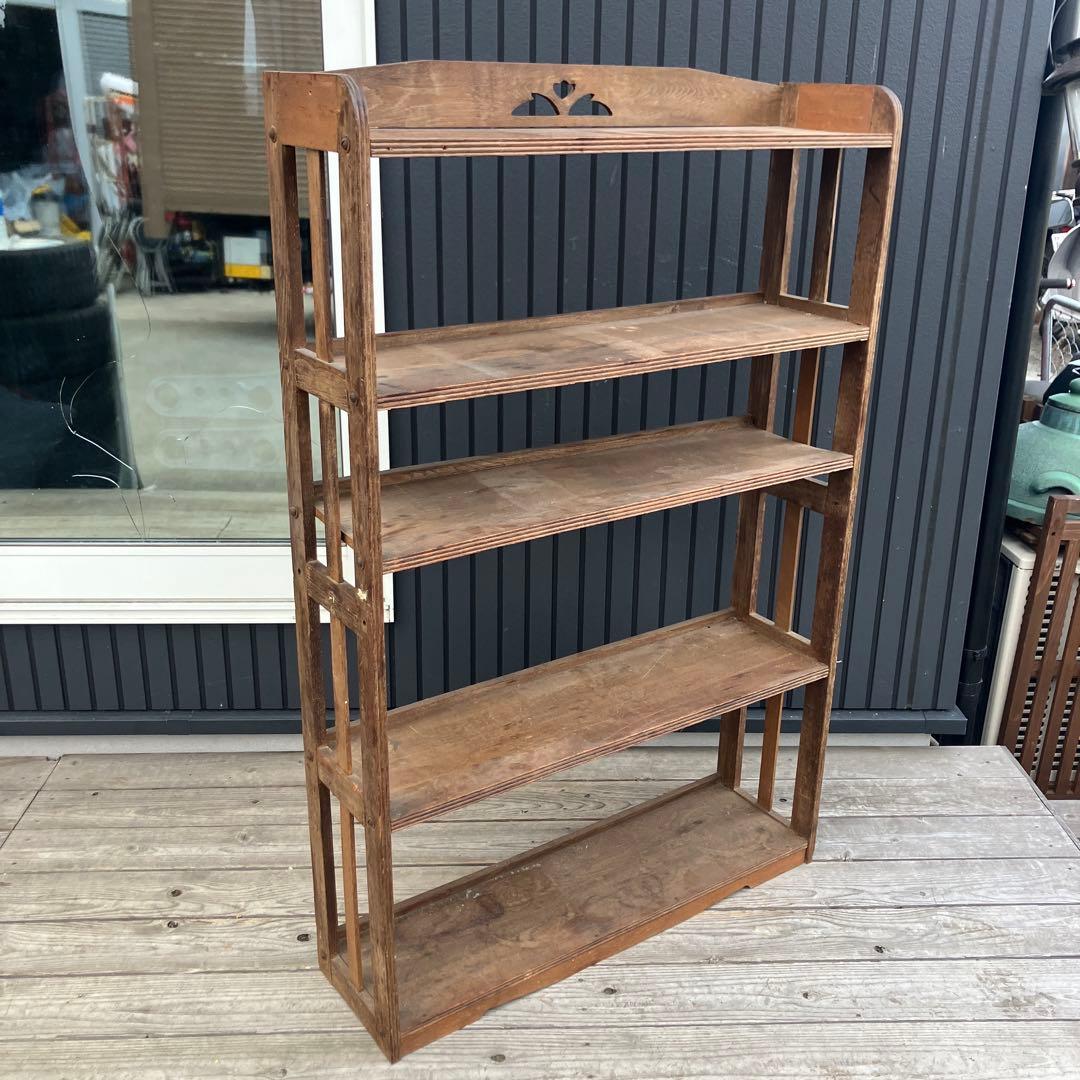 昭和レトロ ミッドセンチュリー 木製オープンラック 本棚 飾り棚 古家具