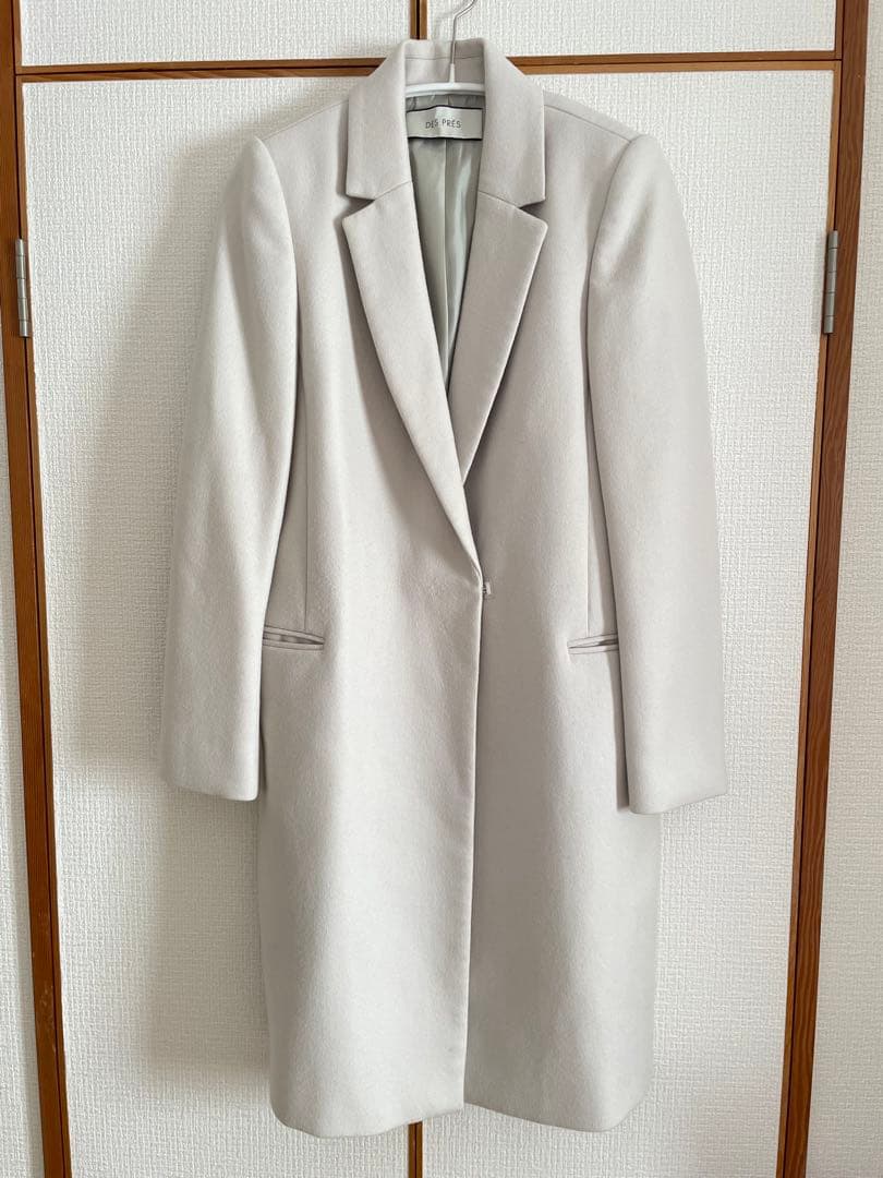 DES PRÉS ライトグレー チェスターコート