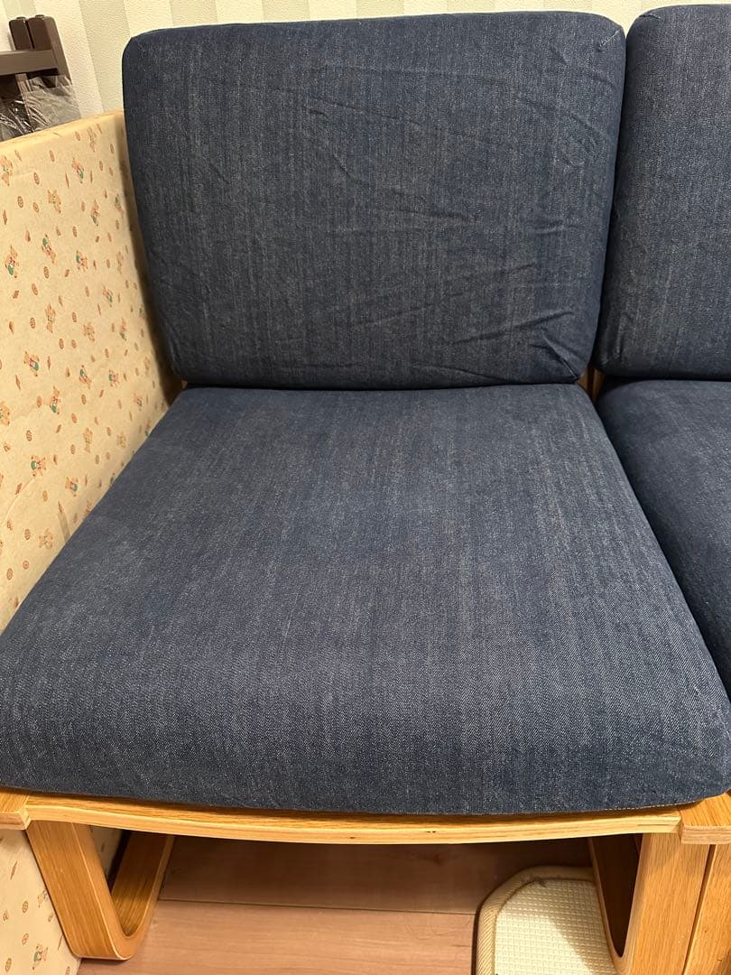 引取限定【無印良品】 リビングでもダイニングでもつかえるテーブル2 チェアセット