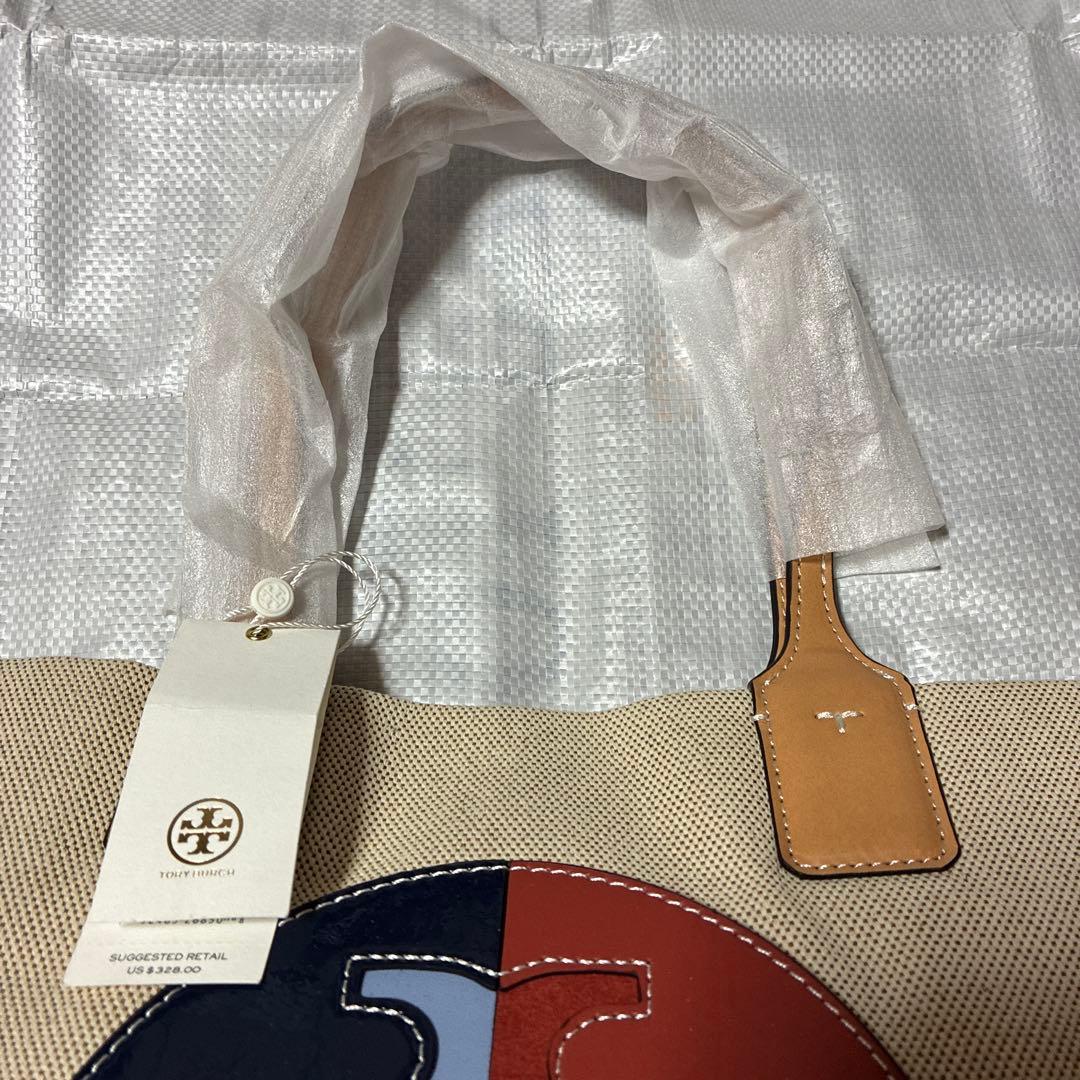 トリーバーチデカロコハンドバッグベージュ