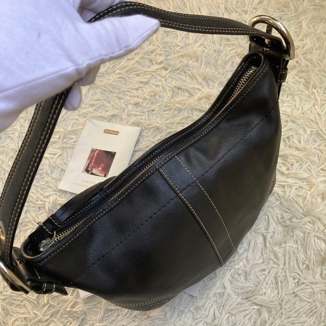 バッグ vintage coach old Black half moon y2k