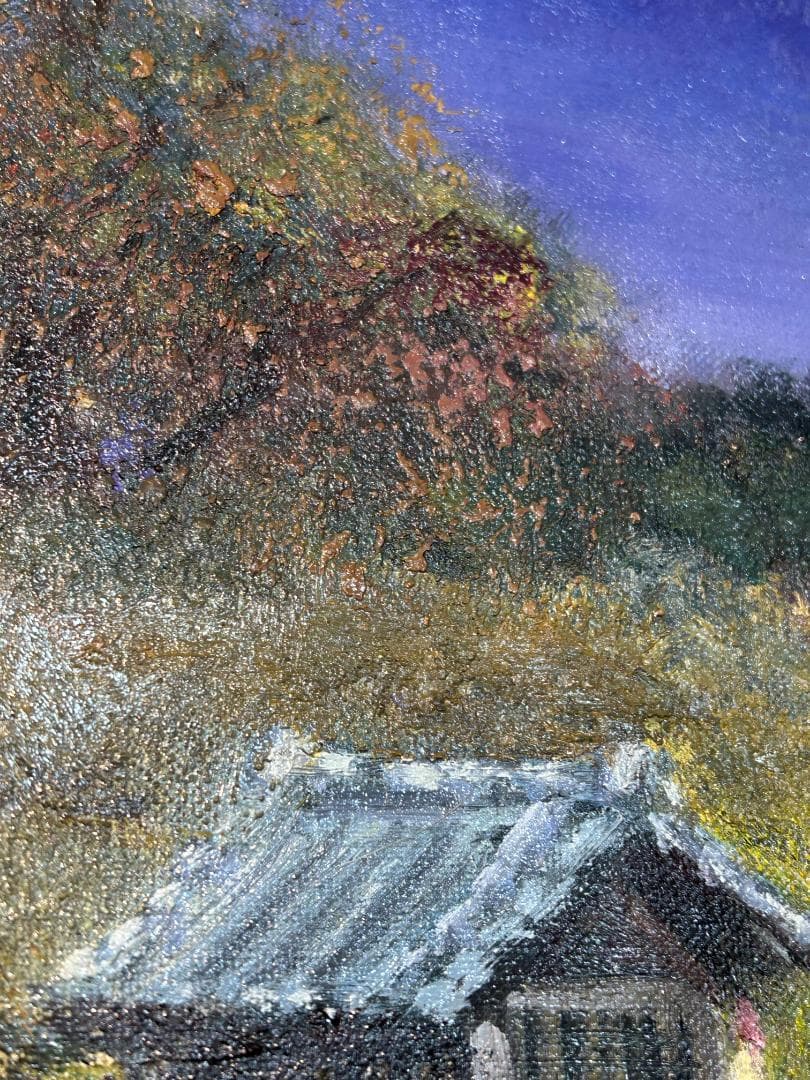 油絵 日下常由作 F6号 山辺の道 巻向山の賦 萬葉集 柿本人麻呂歌集