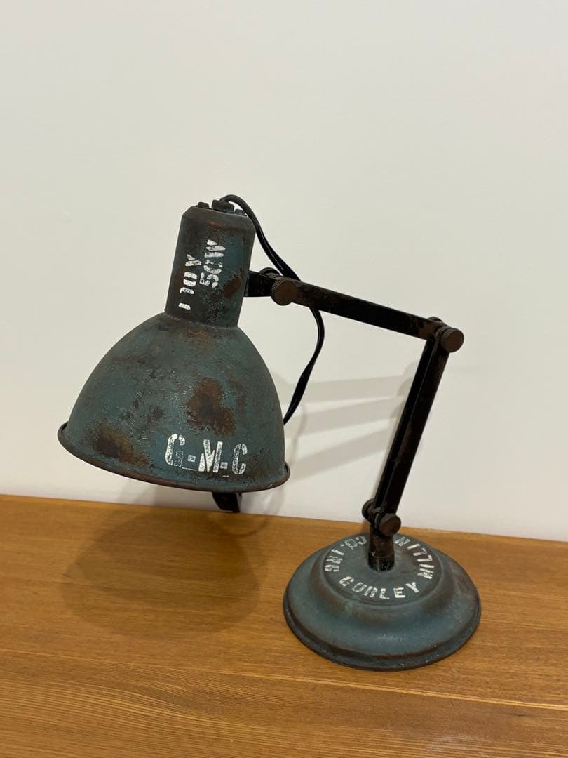 ARMY ステンシル　エイジング加工　グースネック　金属製卓上ライト