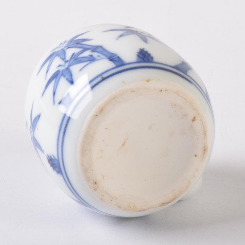 茶道具　染付　竹文　茶入　時代箱付　V　7289