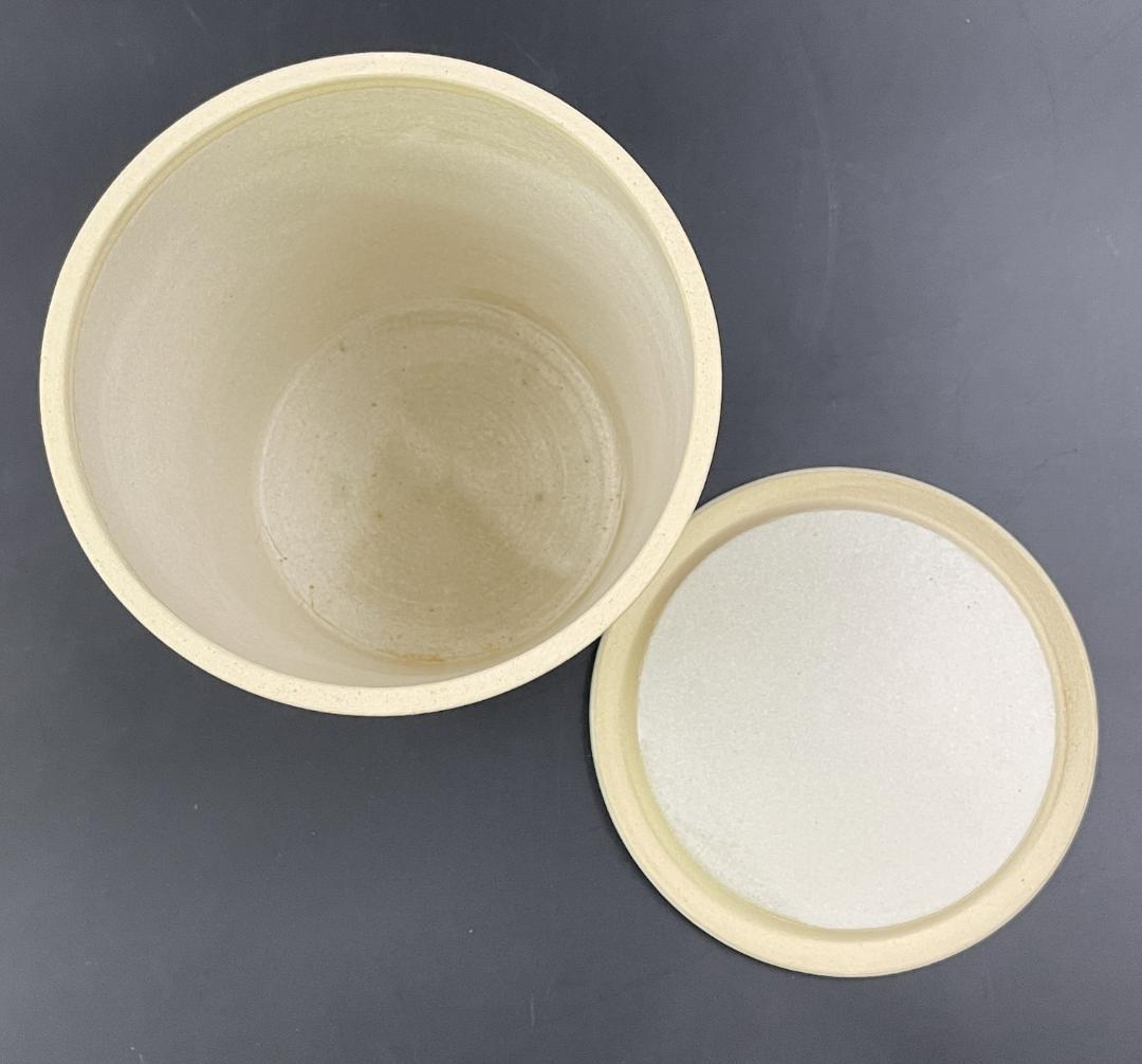 美品 京焼 小川文斎 櫛目水指 布目 茶道具 共箱付 骨董品