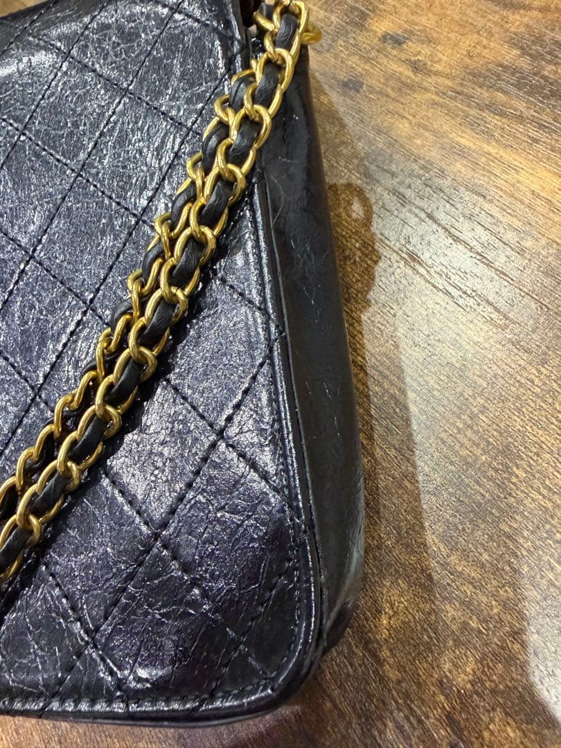 VIP ブラックレザー スマホショルダーバッグ