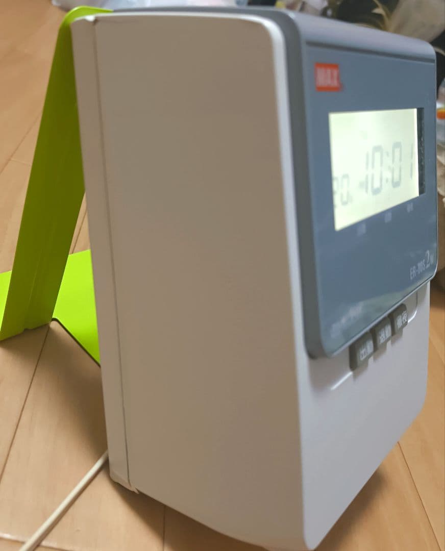 【訳あり美品】MAX マックス タイムレコーダー ER-80S2W 電波時計搭載