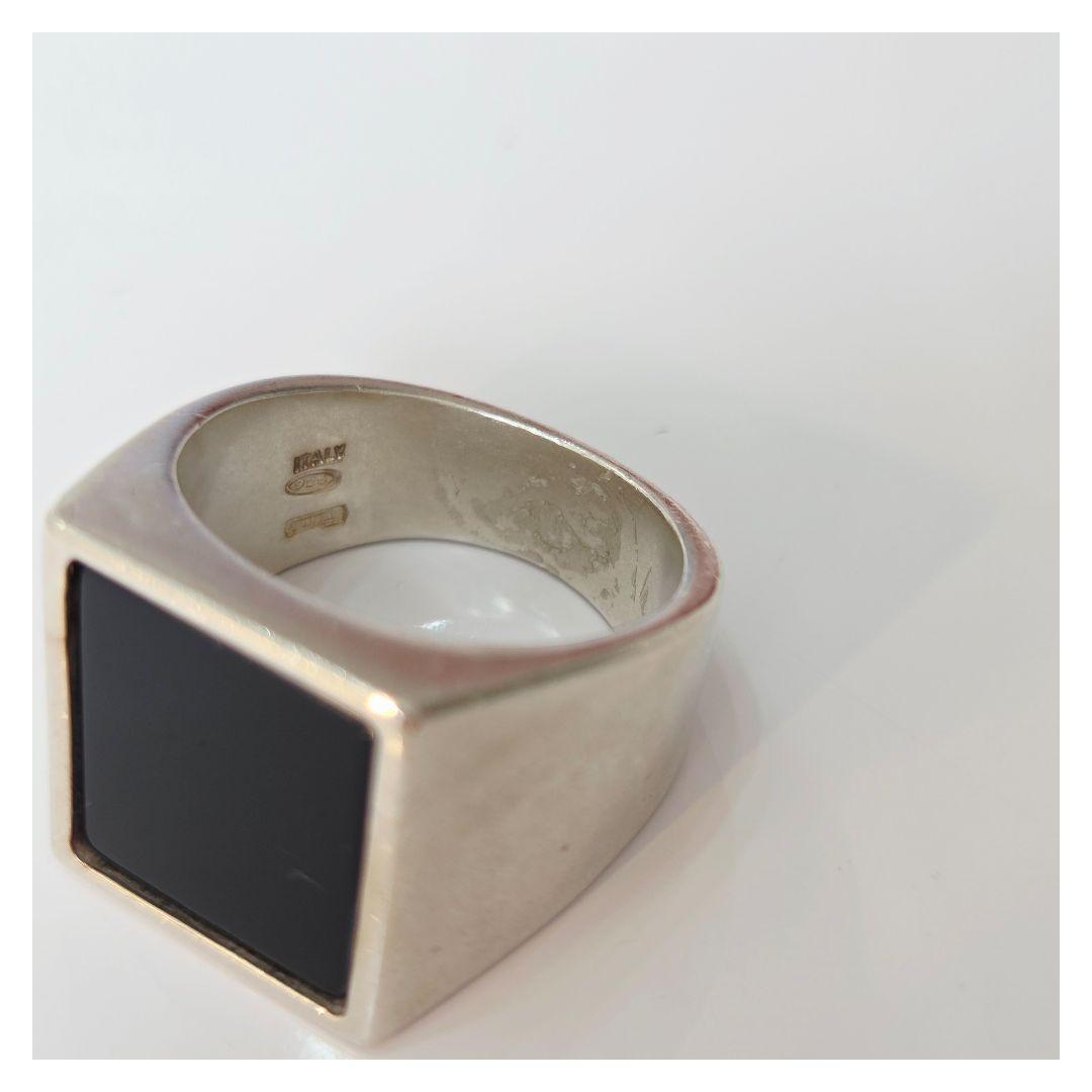 メゾンマルジェラ S55UQ0059 オニキス スクエア シグネットリング S