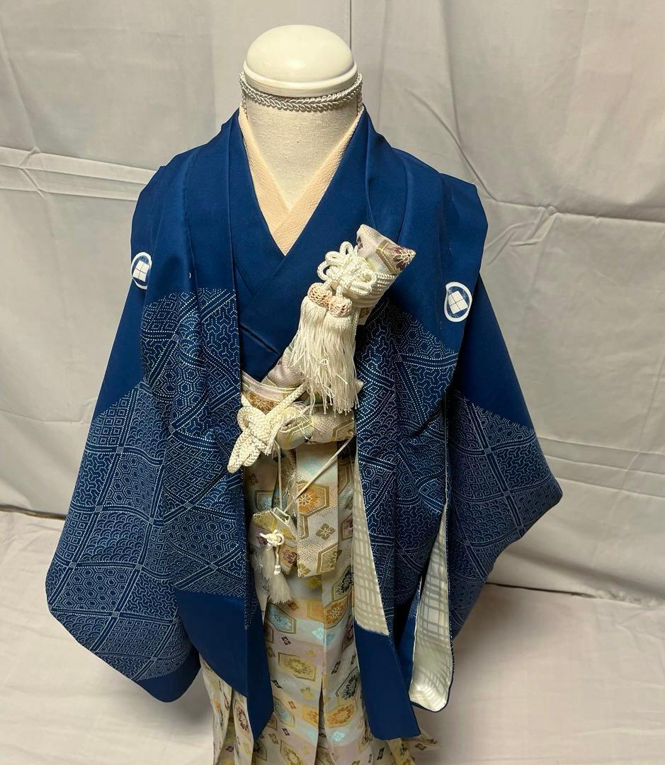 に*ん様 1-上　七五三　お正月　着物　男の子　五歳　9点セット