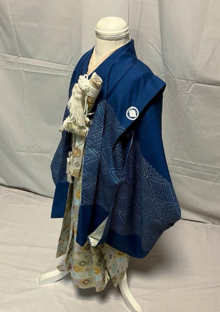 に*ん様 1-上　七五三　お正月　着物　男の子　五歳　9点セット