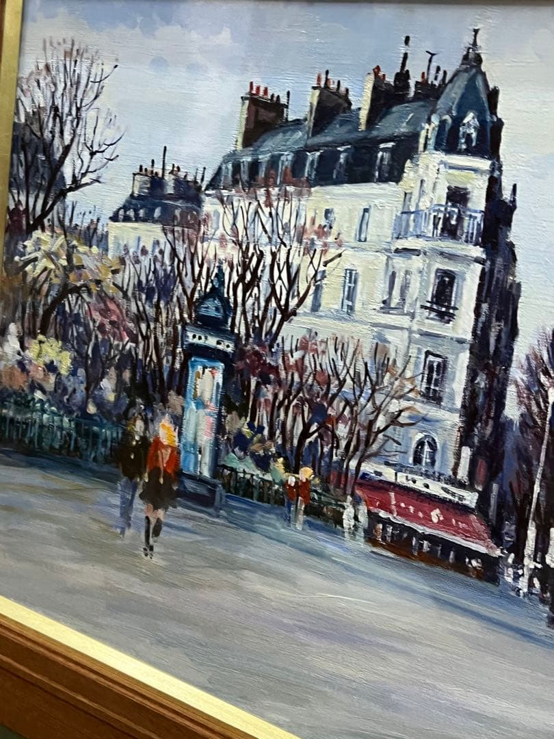 油彩画 街の風景　日高蔀　作品