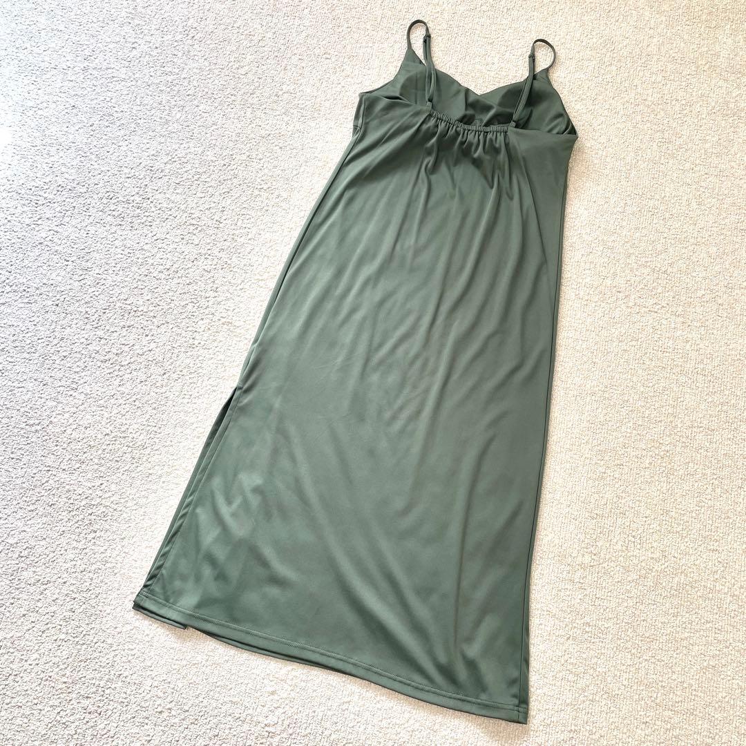 【幻の完売商品！着用１回】pinue ピヌエ シフォンドレス オリーブグリーン