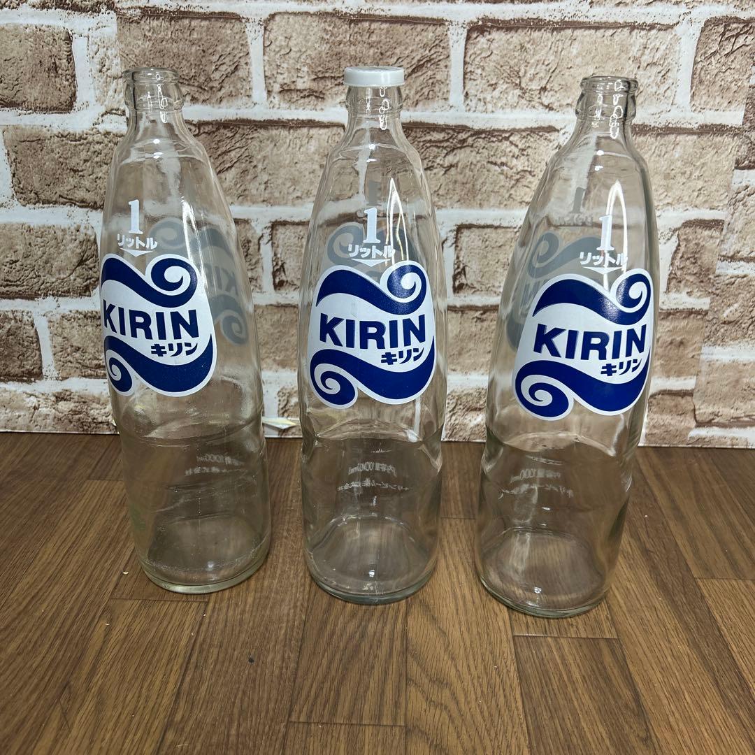 昭和レトロ】1リットル 空瓶・キリンコンテナケース ファンタ キリン