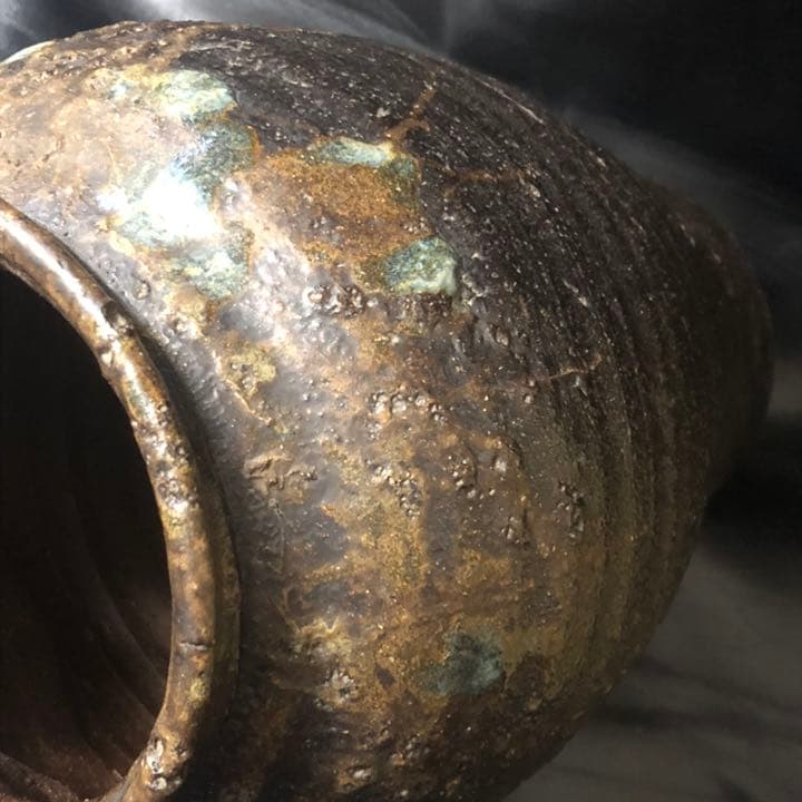 蔵からまた凄いお宝が出てきた。釉薬どろり謎の大きな壺、壷、花瓶、花道具、茶道具