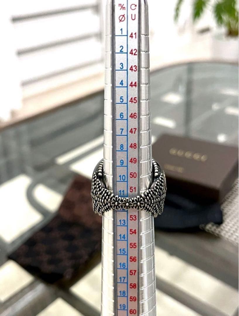 GUCCI シルバークリスタル　リング 12号　グッチ