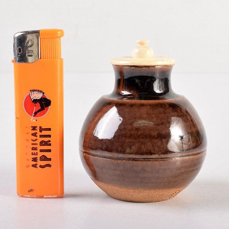 茶道具 膳所焼 淡海ぜぜ 陽炎園造 茶入 仕覆付 共箱 V 7929 - メルカリ