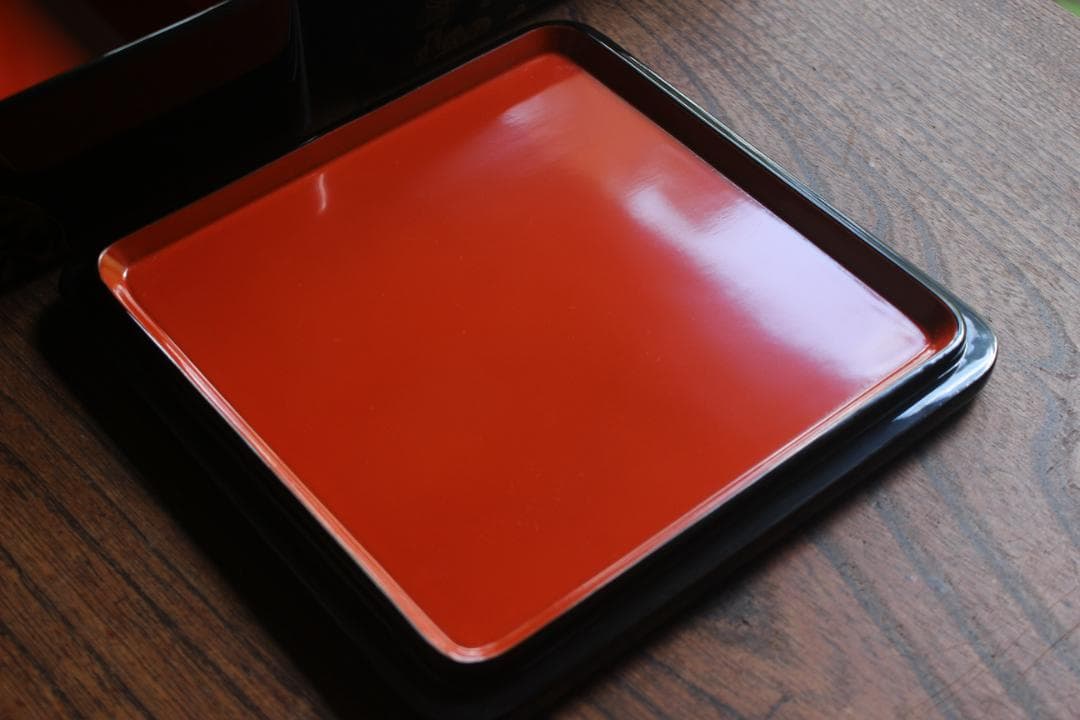 専用！上質黒漆に極上丸紋花蒔絵の映える手提四段重（検輪島塗重箱