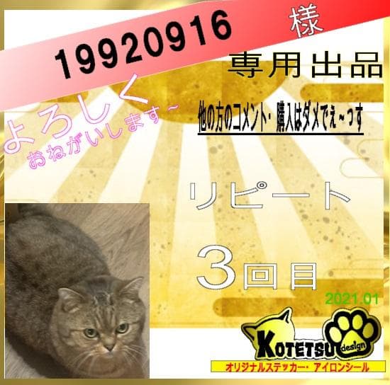 19920916さま　リピ3回目　カッティングステッカー 19920916さまリピ3回目カッティングステッカー