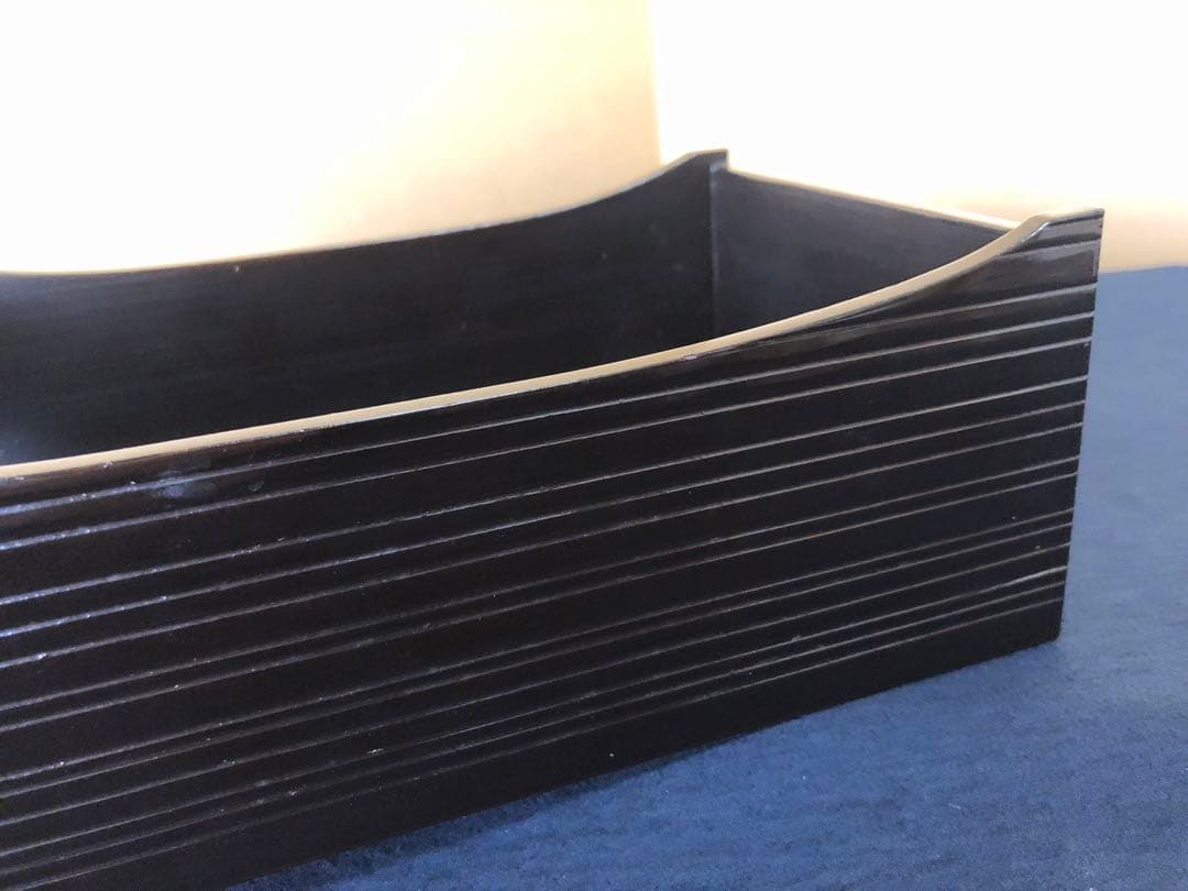 《R》茶道具 蝋色 莨盆6客 木製漆器 木箱　250805F4