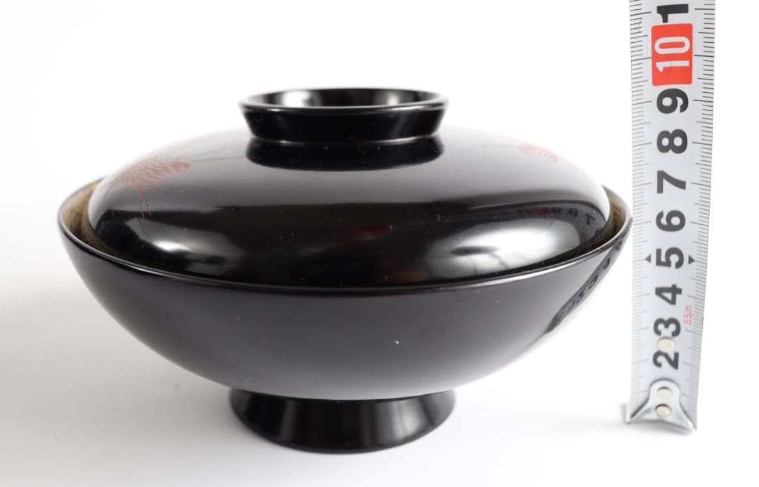 極小保管傷のみ！深みある糸目紅溜塗に極上稲穂福来雀蒔絵のお椀2点