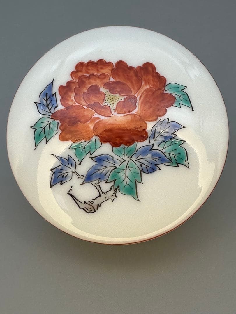 茶道具　香合　柿右衛門　錦牡丹