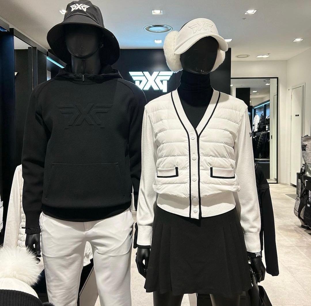 PXG ゴルフ レディース ニットダウン カーディガン ジャケット 長袖 白L
