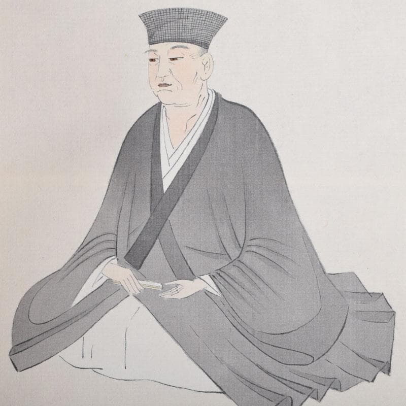 掛軸 前大徳 大橋香林書 分部五鈴画賛 「利休座像」 共箱 C