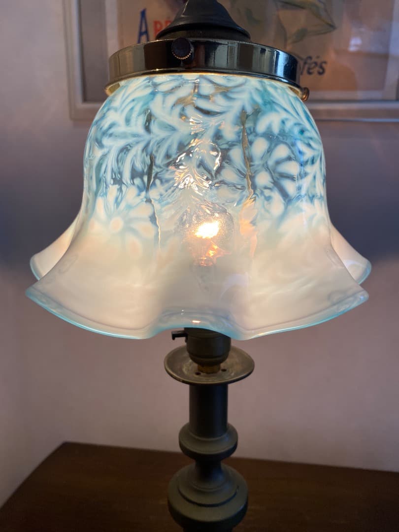 Fenton フェントン社 オパールセントガラスの小鳥（サイン入り） OLD