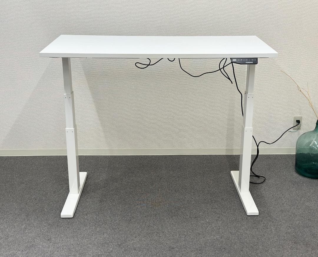 FLEXISPOT■電動式昇降デスク　幅140cm　高さ調節　パソコン　ホワイト