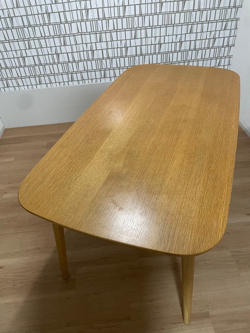 廃盤　無印良品　オーク材テーブル　150㌢　丸脚
