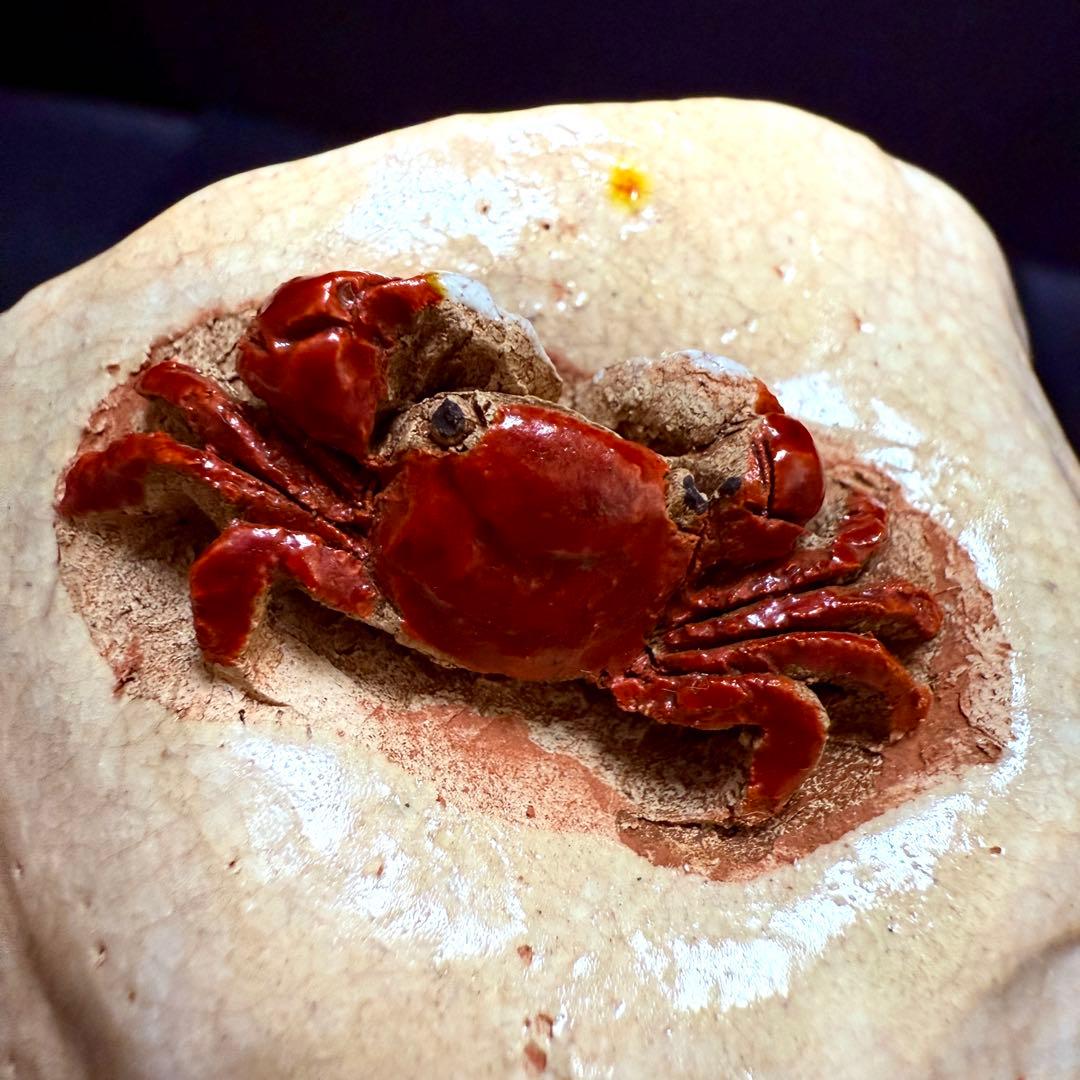 希少品蟹彫り煎茶碗盃茶道具茶碗3客