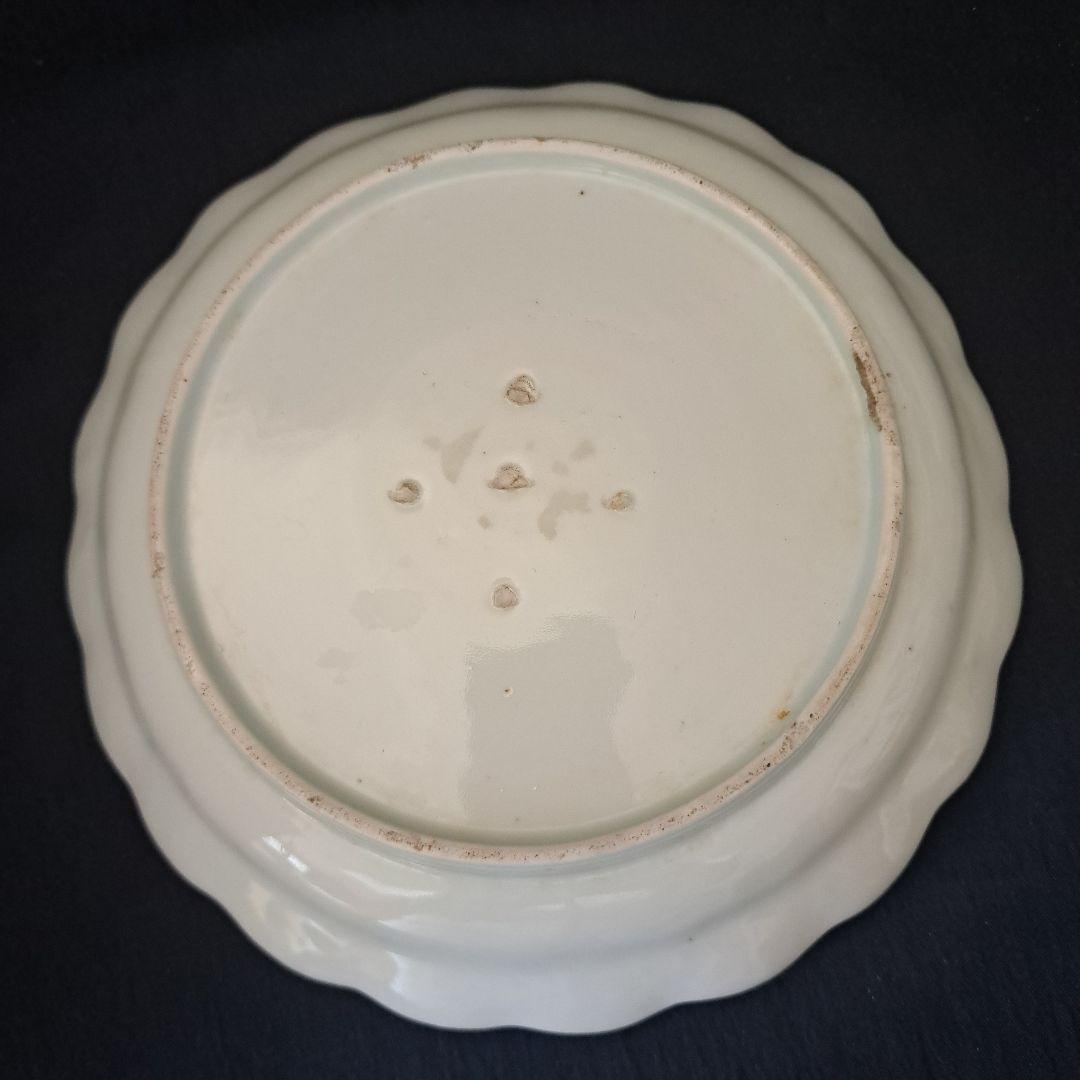 「輪花(りんか)皿のリズム」 古伊万里染付皿(直径20cm) 骨董アンティーク