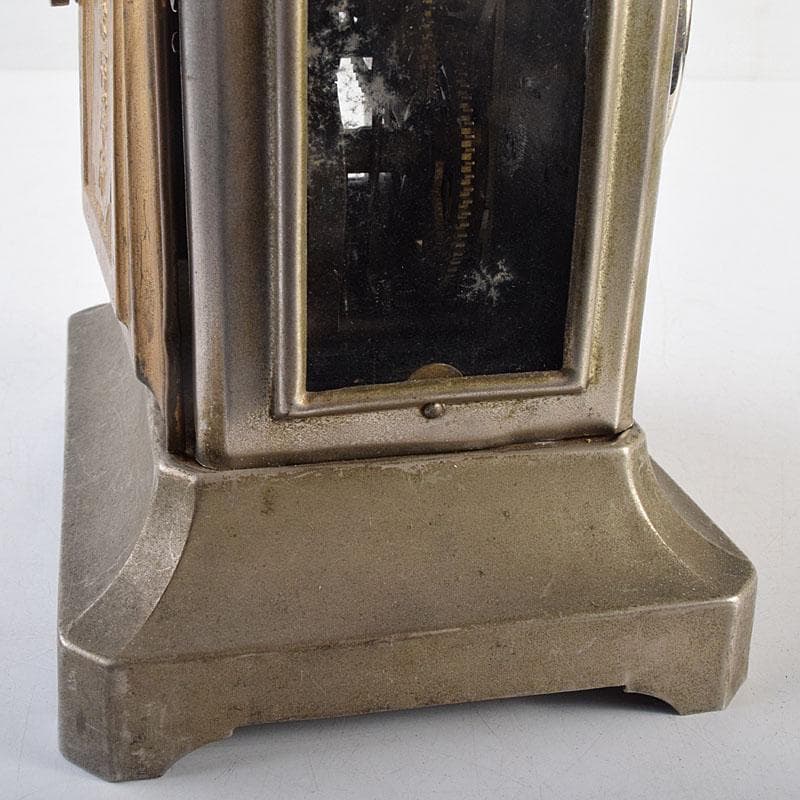 アンティーク 昭和レトロ 謙信洋行 置時計 ゼンマイ式 ジャンク品 VR8849