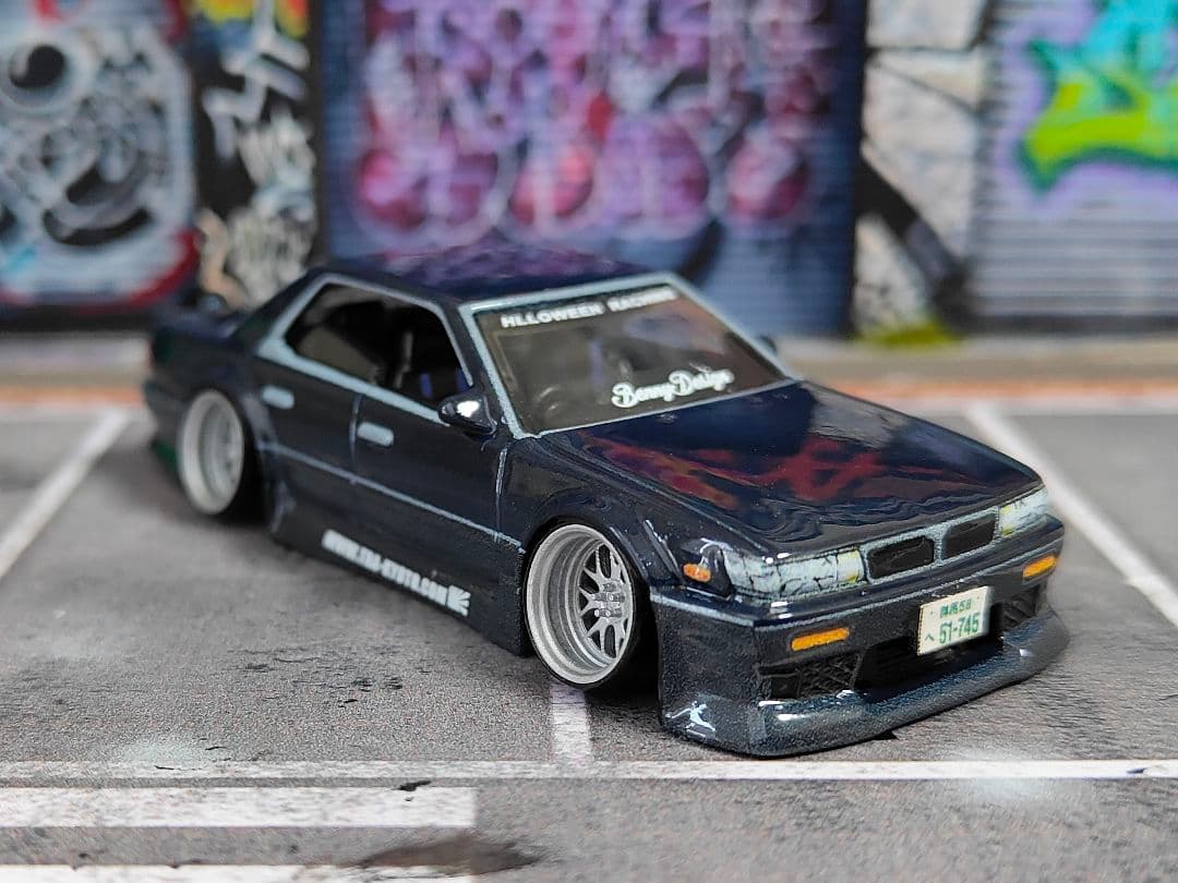 ホットウィールカスタム 日産 ローレル c33 フルエアロ☆深リム☆トミカ改造
